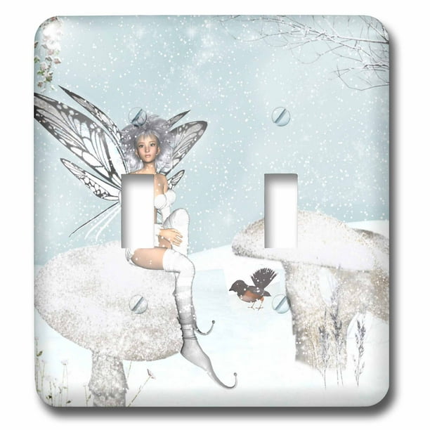 3dRose lsp_17945_2Snow Fairy Toggle Switch 